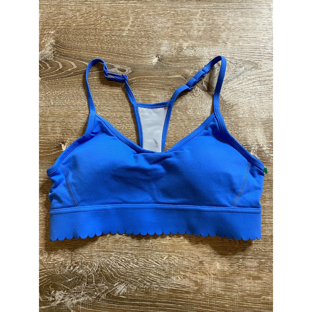 NEW BALANCE J.Crew Scallop Edge Bra S Light Blue